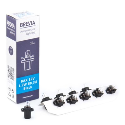 Лампа розжарювання Brevia BAX 12V 1.2W B8.3d Black CP, 10шт 158 фото