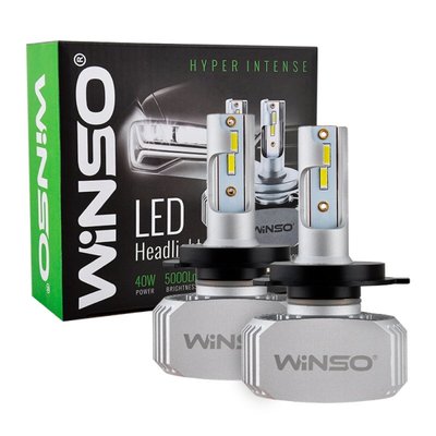 Автолампа Winso LED H4 12/24V 40Вт 5000Лм 6000K P43t CSP Chip 2шт 6758 фото