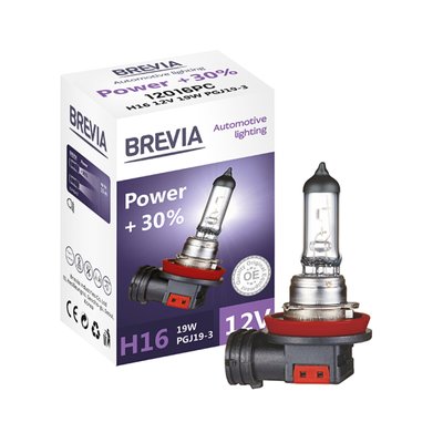 Галогенова лампа Brevia H16 12V 19W PGJ19-3 Power +30% CP 2840 фото