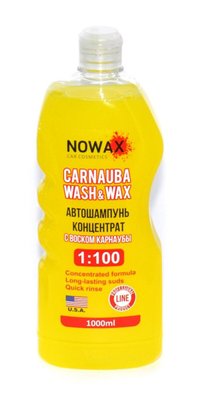 Автошампунь Nowax Carnauba Wash&Wax концентрат 1:100 карнаубський віск, 1л 3439 фото
