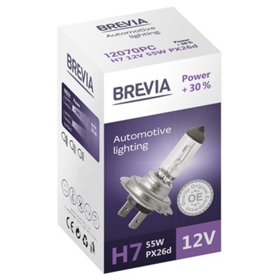 Галогенова лампа Brevia H7 12V 55W PX26d Power +30% CP 109 фото