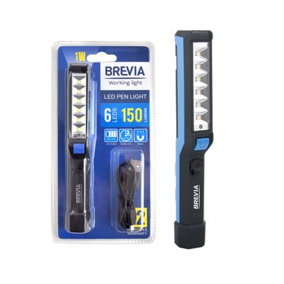 Ліхтар інспекційний Brevia LED Pen Light 6SMD+1W LED 150lm 900mAh microUSB 3457 фото