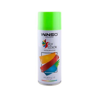 Акрилова спрей-фарба флуоресцентна Winso 450мл яскраво-зелений (GREEN) 7010 фото