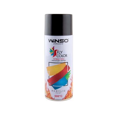 Фарба високотемпературна 600° Winso Spray 450мл чорний (BLACK/RAL9005) 7007 фото