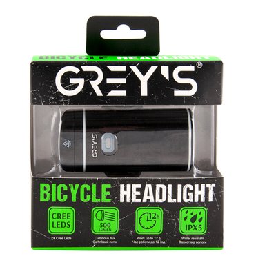 Ліхтарик на велосипед Grey's LED 2xCree XP-G 500lm 1800mAh microUSB 3520 фото