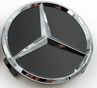 Ковпачки для дисків Mercedes 75 мм 70 мм чорні мат g413 фото