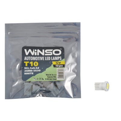 LED автолампа Winso 12V SMD T10 W2.1x9.5d, 10шт 6522 фото