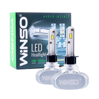 LED автолампа Winso H1 12/24V 6000К 4000Lm 50W CSP Cree Chip 19х19, 2шт 6207 фото