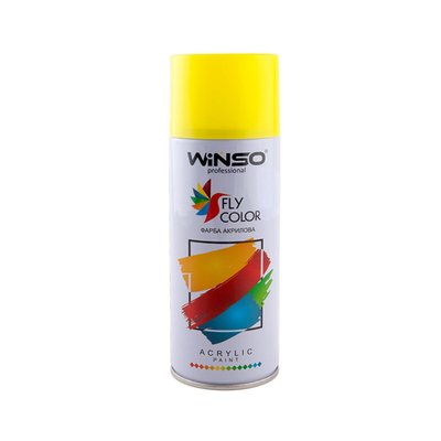 Акрилова спрей-фарба флуоресцентна Winso 450мл кислотно-жовтий (YELLOW) 7008 фото