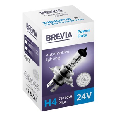 Галогенова лампа Brevia H4 24V 75/70W P43t Power Duty CP 107 фото