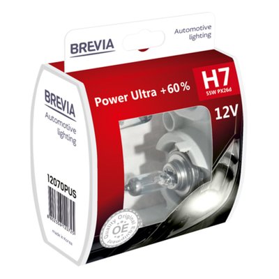 Галогенова лампа Brevia H7 12V 55W PX26d Power Ultra+ 60% S2 111 фото