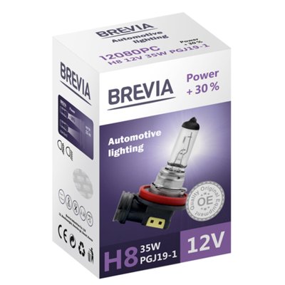 Галогенова лампа Brevia H8 12V 35W PGJ19-1 Power +30% CP 119 фото