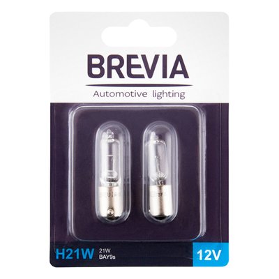 Лампа розжарювання Brevia H21W 12V 21W BAY9s, 2шт 3316 фото