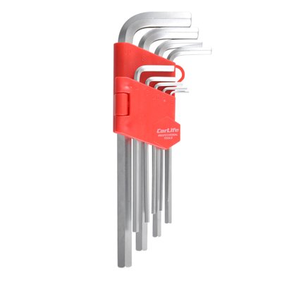 Набір ключів Carlife CR-V matt Г-подібних, 1.5-10мм, середні, 9шт 1706 фото