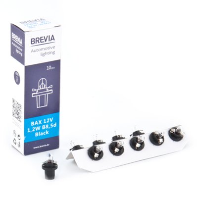Лампа розжарювання Brevia BAX 12V 1.2W B8.5d Black CP, 10шт 157 фото