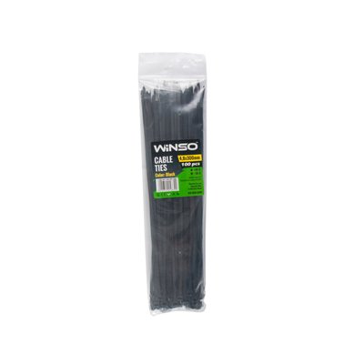 Хомути Winso пластикові чорні 4,8x300, 100шт 6294 фото