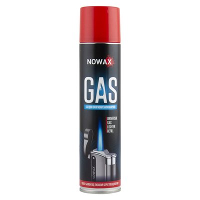 Газ Nowax для заправки всіх типів багаторазових запальничок, 300мл 4666 фото