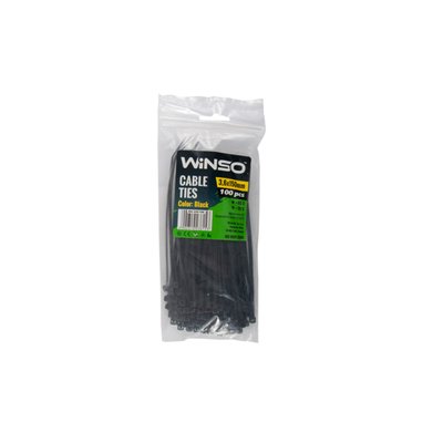 Хомути Winso пластикові чорні 3,6x150, 100шт 6288 фото