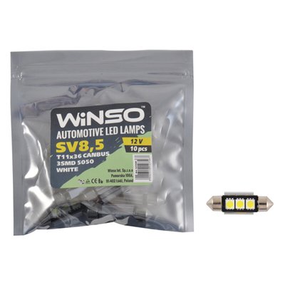 LED автолампа Winso 12V SMD SV8.5 T11x36, 10шт 6565 фото