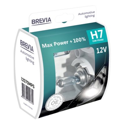 Галогенова лампа Brevia H7 12V 55W PX26d Max Power +100% S2 113 фото